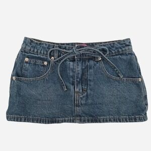 Edikted Mini denim skirt with tie waist